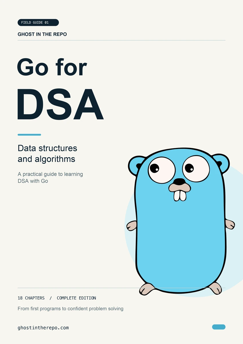 Go for DSA cover with the Go Gopher